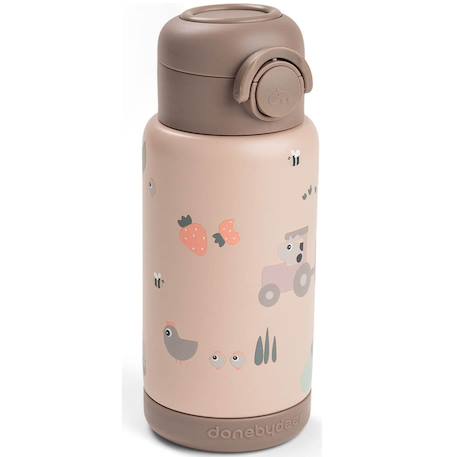 Gourde à paille isotherme tiny farm bleu (340 ml) Bleu+Rose 7 - vertbaudet enfant 