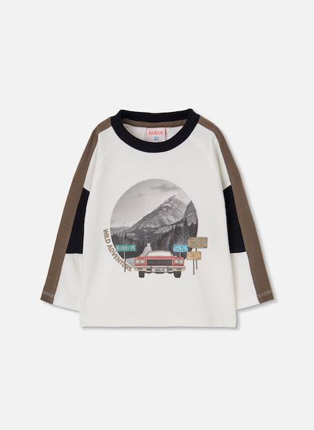 T-shirt garçon maille imprimé voiture aventure Blanc 2 - vertbaudet enfant 