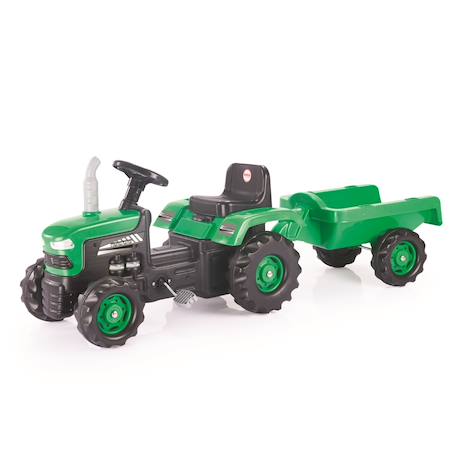 Tracteur à pédales avec remorque Vert 2 - vertbaudet enfant 