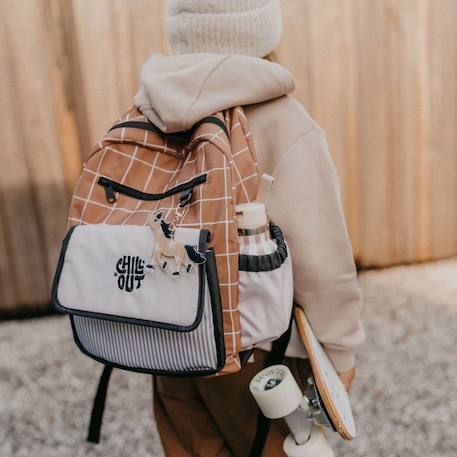 Sac à dos enfant noé écume (38,5 x 31 cm) Beige rosé, noir+Bleu gris, blanc 8 - vertbaudet enfant 