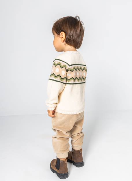 Ensemble bébé garçon imprimé jacquard Blanc 3 - vertbaudet enfant 