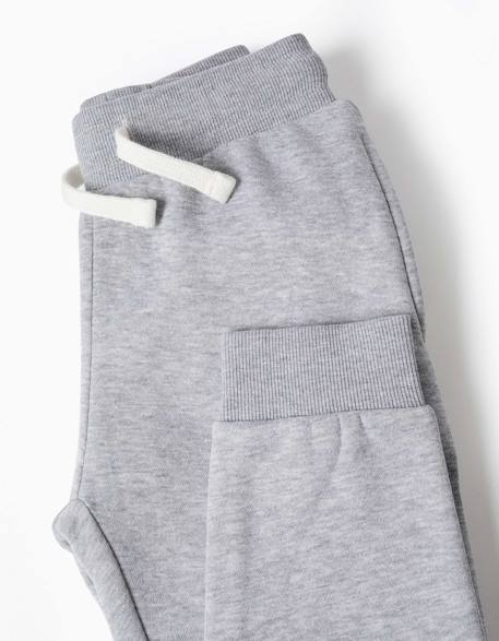 Pantalon de jogging ajusté en molleton avec cordon de serrage Bleu foncé+Gris+Noir 6 - vertbaudet enfant 