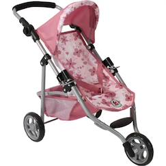 Jouet-Poussette de poupée jogging lola fleur rose pâle