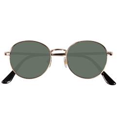Lunettes de soleilforme ronde, 10 à 12 ans, branches métal, verres polycarbonates catégorie 3  - vertbaudet enfant