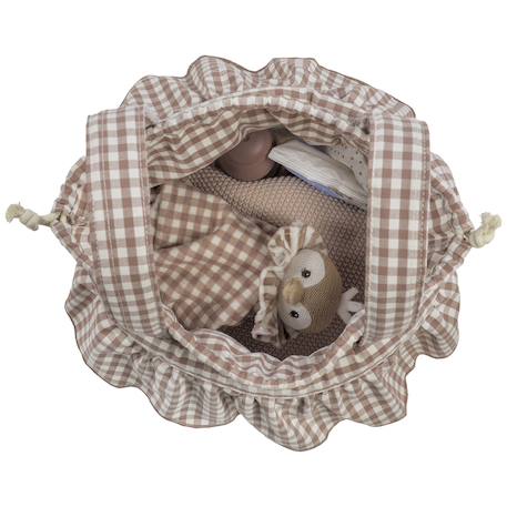 Sac pour poussette praliné vichy matcha Marron+Vert 5 - vertbaudet enfant 