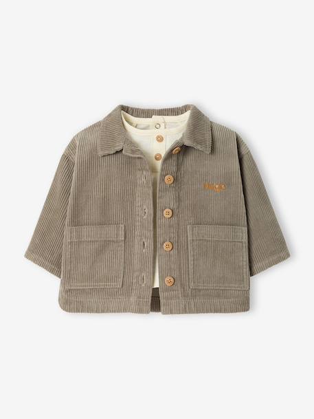 Ensemble surchemise et T-shirt bébé personnalisable kaki 9 - vertbaudet enfant 