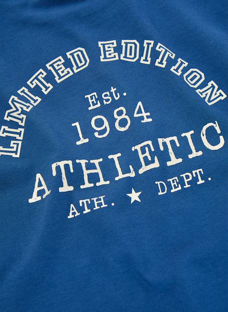 T-shirt garçon en maille avec broderie athletic Bleu 4 - vertbaudet enfant 