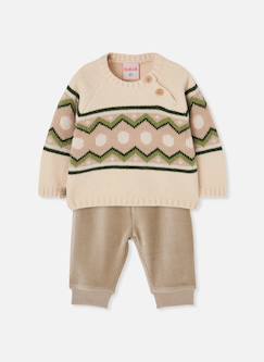 -Ensemble bébé garçon imprimé jacquard