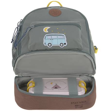 Mini sac à dos carré little gang khaki clair Gris, bleu clair, moutarde 4 - vertbaudet enfant 