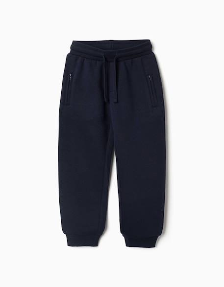 Pantalon de jogging en coton peigné avec cordon de serrage et poches Bleu foncé+Gris clair+Noir 1 - vertbaudet enfant 