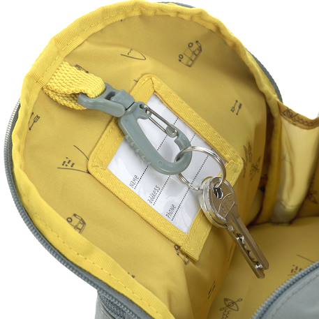 Mini sac à dos carré little gang khaki clair Gris, bleu clair, moutarde 5 - vertbaudet enfant 