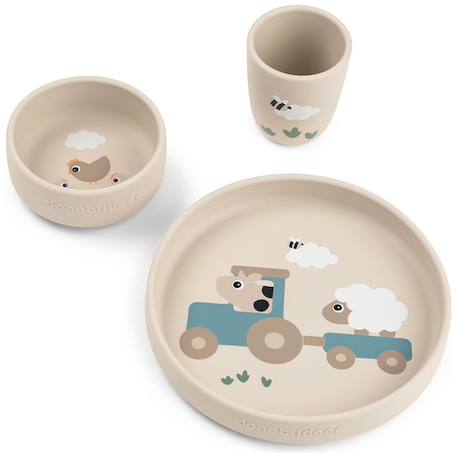 Coffret repas ventouse elephant Sable 1 - vertbaudet enfant 
