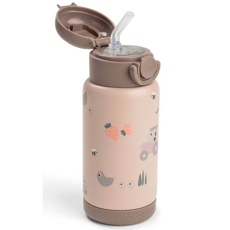 Gourde à paille isotherme tiny farm bleu (340 ml) Bleu+Rose 8 - vertbaudet enfant 