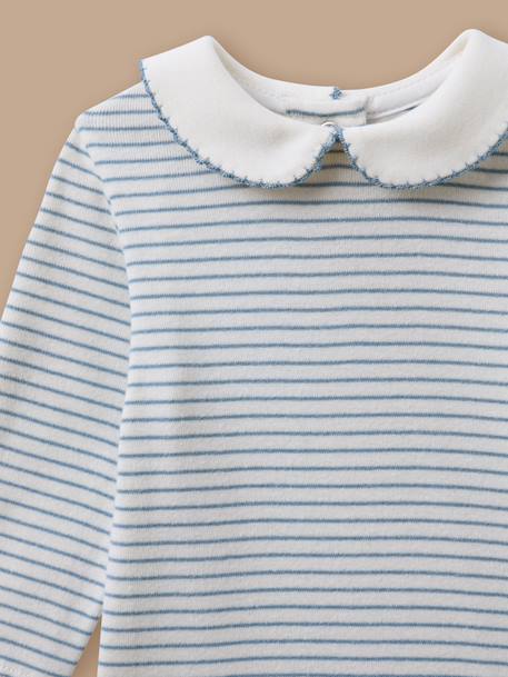 Body rayé bébé - coton biologique Rayure bleue 2 - vertbaudet enfant 
