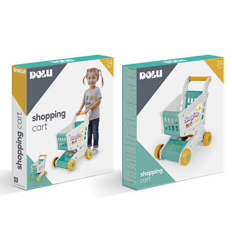 Chariot de supermarché pour enfant Blanc et vert 2 - vertbaudet enfant 