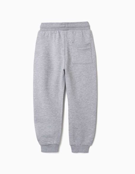 Pantalon de jogging en molleton avec cordon de serrage et poches Gris clair+Noir 2 - vertbaudet enfant 