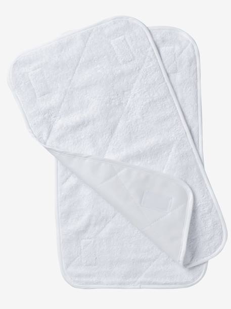 Lot 2 serviettes de rechange matelas à langer blanc+gris taupe+rose pâle + blanc 1 - vertbaudet enfant 