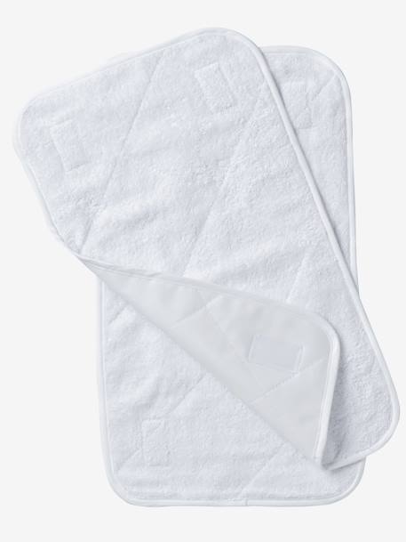 Lot de 2 serviettes de rechange essentiels pour matelas à langer blanc+bleu grisé + blanc+gris taupe+rose pâle + blanc 1 - vertbaudet enfant 