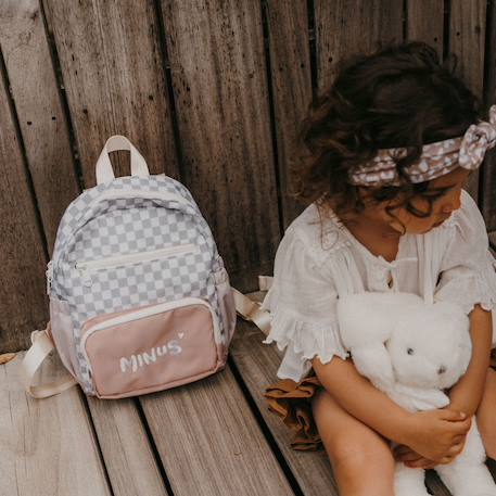 Sac à dos bébé milo caramel (29 x 22 cm) Beige, blanc+Bleu gris, blanc 11 - vertbaudet enfant 