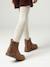 Boots enfant fille cuir et glitter zippées camel+marine 2 - vertbaudet enfant 