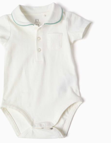 Ensemble body et short en coton Vert clair 3 - vertbaudet enfant 