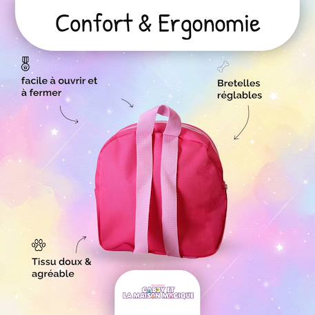 Sac à dos gouter maternelle 24 cm - Gabby et la maison magique - Fille - 1 compartiment Fushia 3 - vertbaudet enfant 