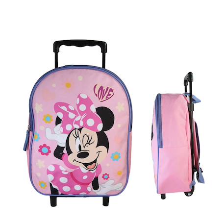 Fille-Accessoires-Fourniture scolaire-Cartable-Sac à dos de maternelle à roulettes Disney Minnie Mouse - 32 cm