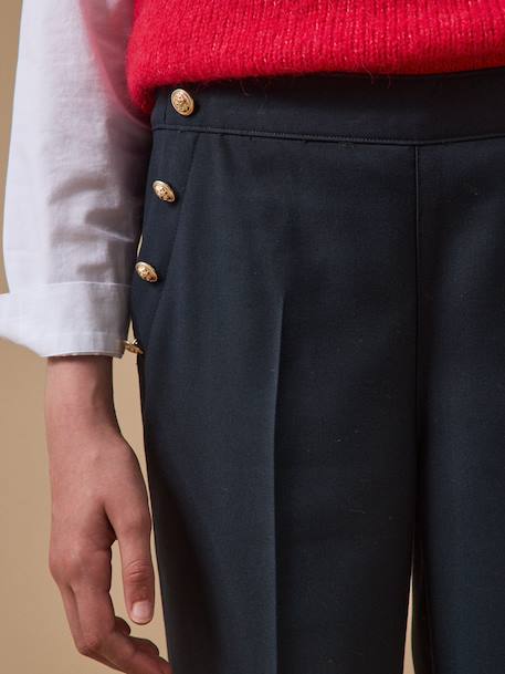 Pantalon large à pont fille Marine 3 - vertbaudet enfant 