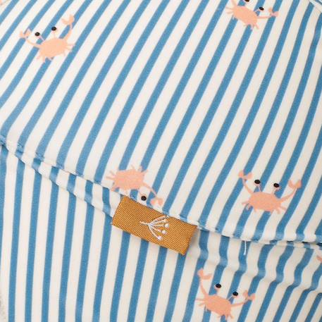Chapeau anti-uv rayures et crabes (12-24 mois) Bleu, blanc, orange 2 - vertbaudet enfant 
