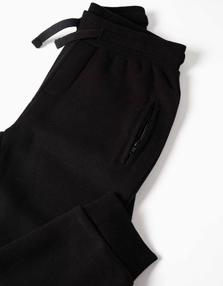 Pantalon de jogging en coton peigné avec cordon de serrage et poches Bleu foncé+Gris clair+Noir 9 - vertbaudet enfant 