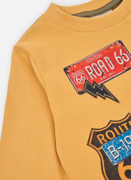 T-shirt maille garçon imprimé route 66 Jaune 4 - vertbaudet enfant 