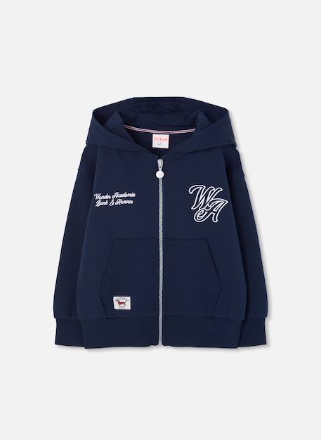 Sweat-shirt garçon à capuche Bleu 1 - vertbaudet enfant 
