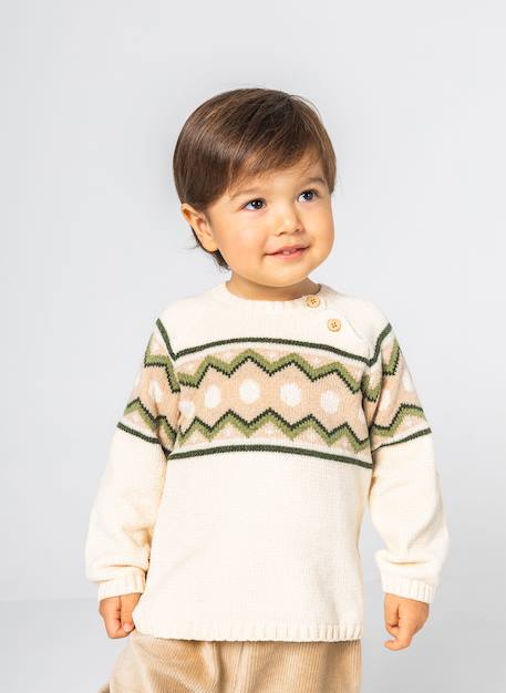 Ensemble bébé garçon imprimé jacquard Blanc 2 - vertbaudet enfant 