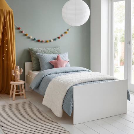 Lit Bébé Évolutif 'Theo' 70 x 140 cm – Hauteur Réglable – Convertible – Blanc / Chêne Blanc - Chêne 5 - vertbaudet enfant 