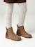Boots enfant fille cuir et glitter zippées camel+marine 1 - vertbaudet enfant 
