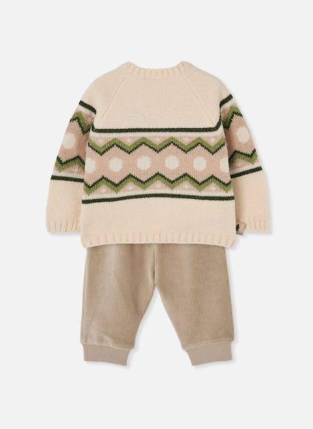 Ensemble bébé garçon imprimé jacquard Blanc 4 - vertbaudet enfant 
