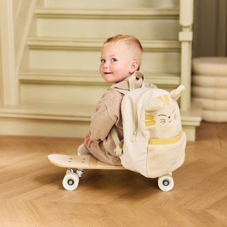 Sac à dos bébé doux et compact pour premières sorties Ecru, jaune, noir+Marron, noir 6 - vertbaudet enfant 