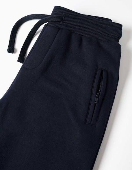 Pantalon de jogging en coton peigné avec cordon de serrage et poches Bleu foncé+Gris clair+Noir 3 - vertbaudet enfant 