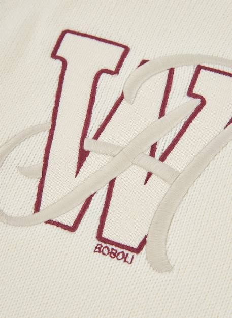 Pull garçon avec broderie de lettres Blanc 4 - vertbaudet enfant 