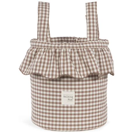 Sac pour poussette praliné vichy matcha Marron+Vert 1 - vertbaudet enfant 