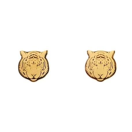 Garçon-Boucles d'oreilles tigre (plaqué or 18 carats)