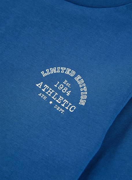 T-shirt garçon en maille avec broderie athletic Bleu 3 - vertbaudet enfant 