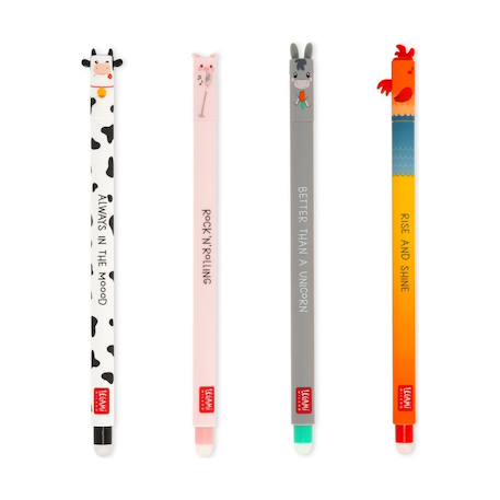 Fille-Accessoires-Fourniture scolaire-Set de 4 stylos à encre gel effaçable farm sweet farm