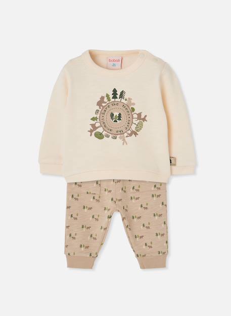 Ensemble bébé garçon imprimé animaux Blanc 1 - vertbaudet enfant 