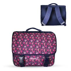 -Cartable scolaire 2 compartiments Miniseri Fleurs- 38 cm