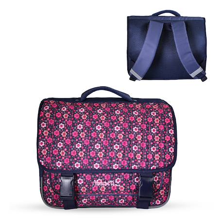 Cartable scolaire 2 compartiments Miniseri Fleurs- 38 cm Violet 1 - vertbaudet enfant 