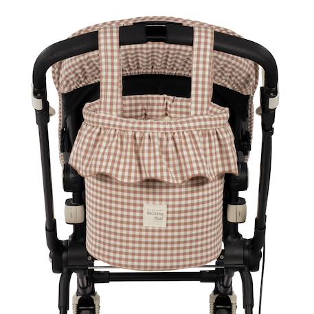 Sac pour poussette praliné vichy matcha Marron+Vert 2 - vertbaudet enfant 