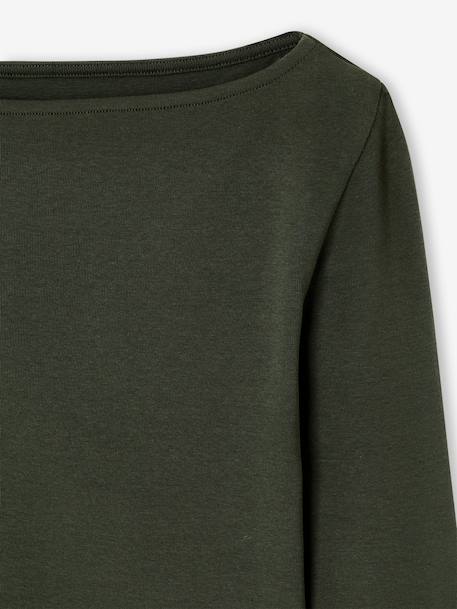 Lot de 2 t-shirts en côtes fille bordeaux+gris chiné+vert anglais 18 - vertbaudet enfant 