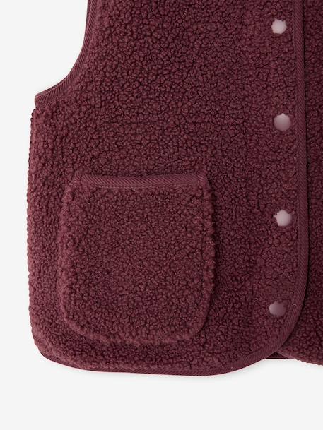 Gilet fille sans manches en sherpa blush+prune+vanille 8 - vertbaudet enfant 