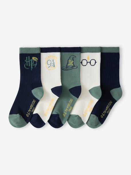 Lot de 5 chaussettes Harry Potter vert émeraude 1 - vertbaudet enfant 